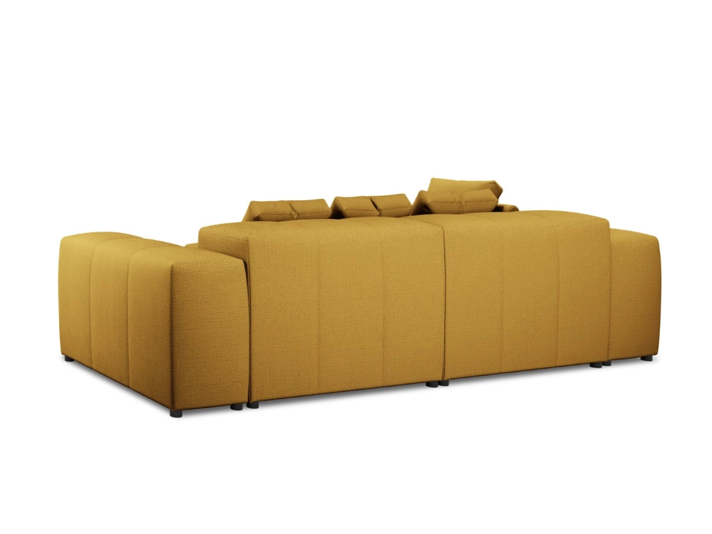 Cosmopolitan Design - Divano angolare modulare reversibile "Rome" 5 posti in tessuto strutturato giallo 