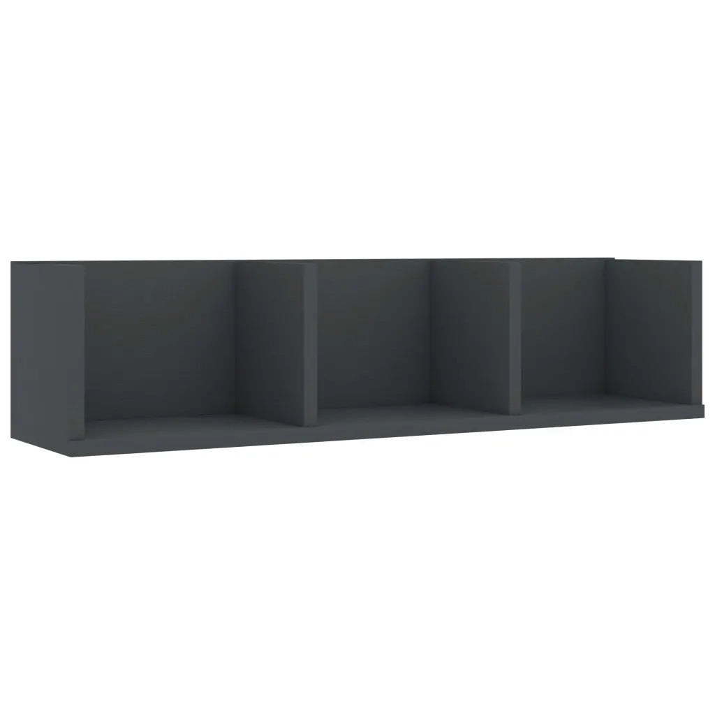 Scaffale Porta CD a Parete Grigio 75x18x18 cm in Truciolato cod mxl 33740