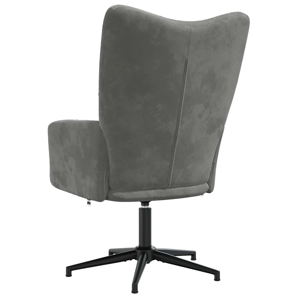 Poltrona | Sedia Relax Grigio Scuro in Velluto