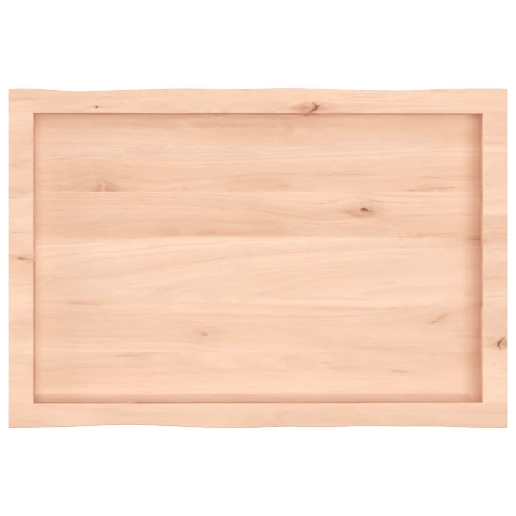 Piano per Tavolo 80x50x(2-6) cm Rovere Non Trattato Bordi Vivi 363877
