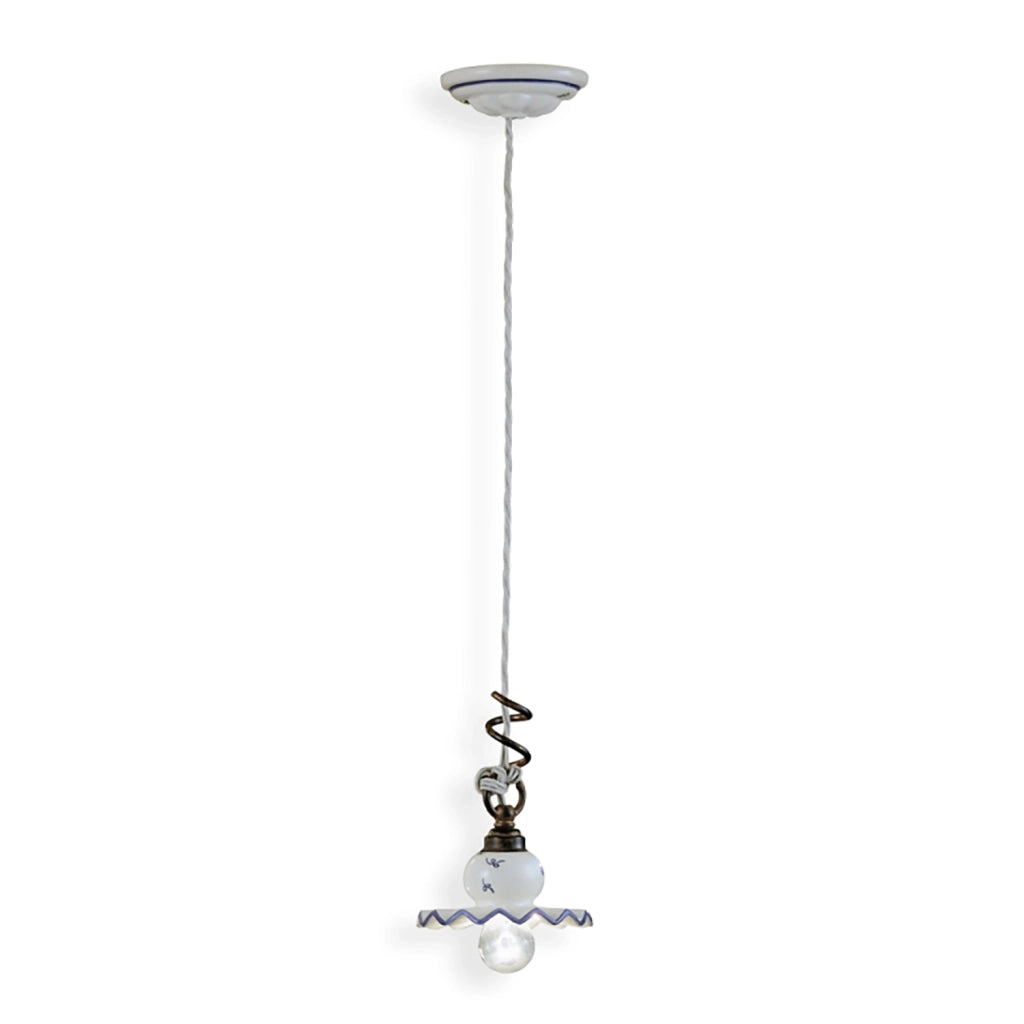 Lampadario Classico Roma Metallo E Ceramica Nero Sfumato Rame 1 Luce E14