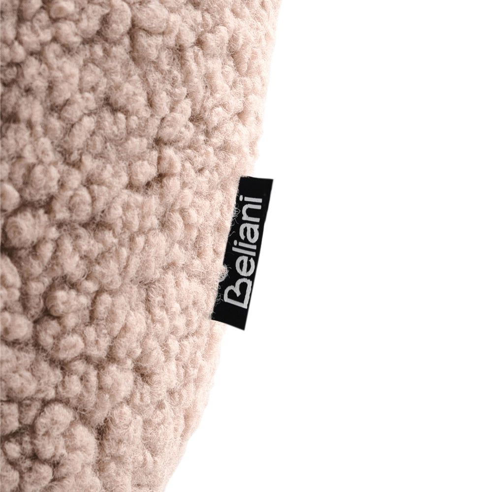 Set di 2 sgabelli da bar in tessuto bouclè tortora con seduta imbottita e gambe in metallo stile moderno soggiorno
