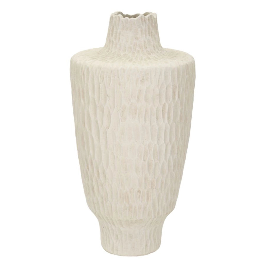 Vaso Decorativo VKH819, Beige, Poliresina, 29,5x29,5x57 cm