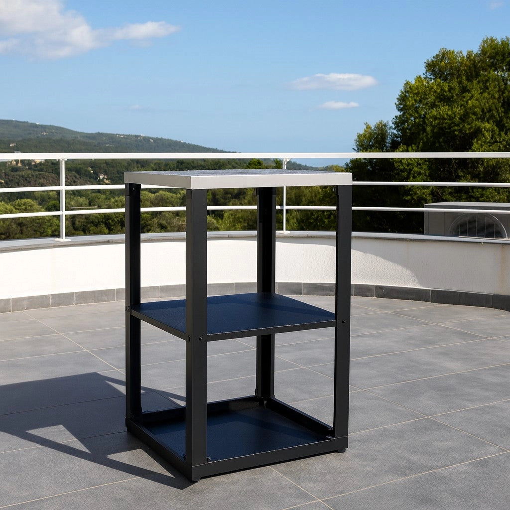Modulo Piano Outdoor con Scaffale Aperto in Acciaio Inox – Cucina da Esterno Modulare