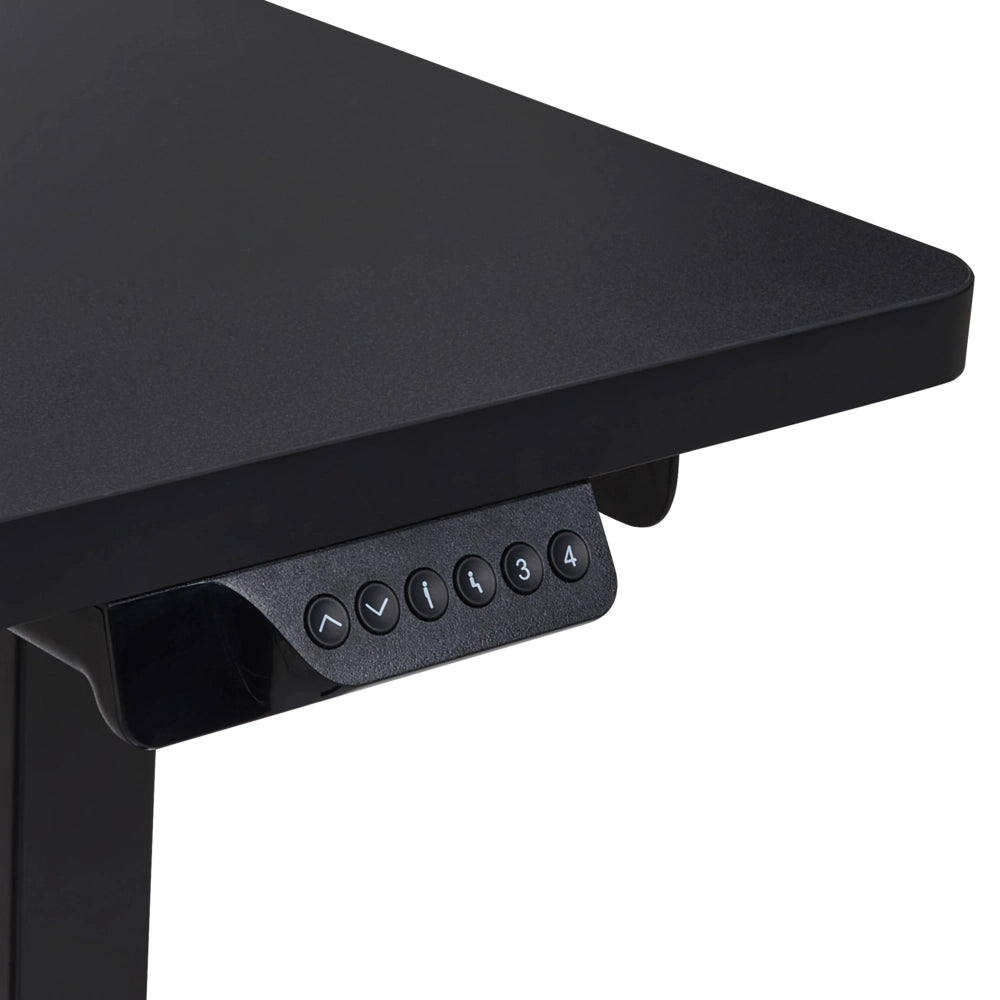 Scrivania elettrica regolabile ad angolo retto moderna a forma di L 160 x 59 cm Piano nero lato sinistro stile moderno