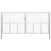 Cancello per Giardino in Acciaio Zincato 415x225 cm Argento cod mxl 60086