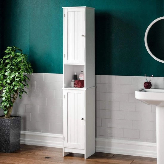 Arredo per bagno in legno per archiviazione - bianco - cassetti per bagno alti