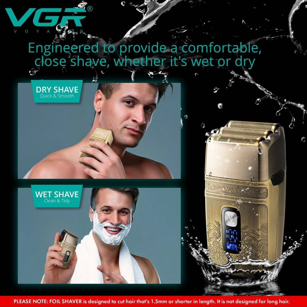 Trade Shop - Rasoio Elettrico Uomo Per Barba Capelli Corpo Tripla Testina Indipendente Vgr335 -
