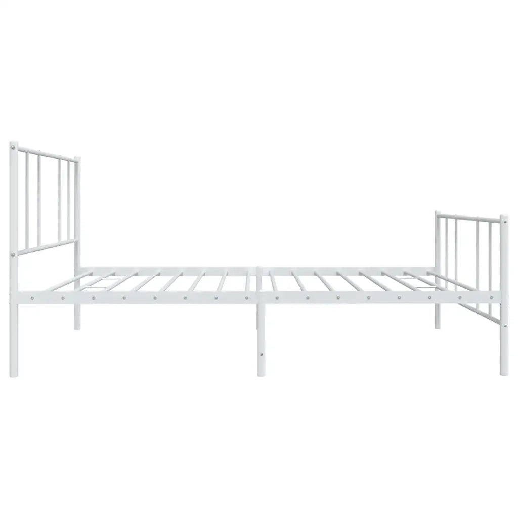 Giroletto con Testiera e Pediera-Struttura Letto Metallo Bianco 90x190 cm 505085