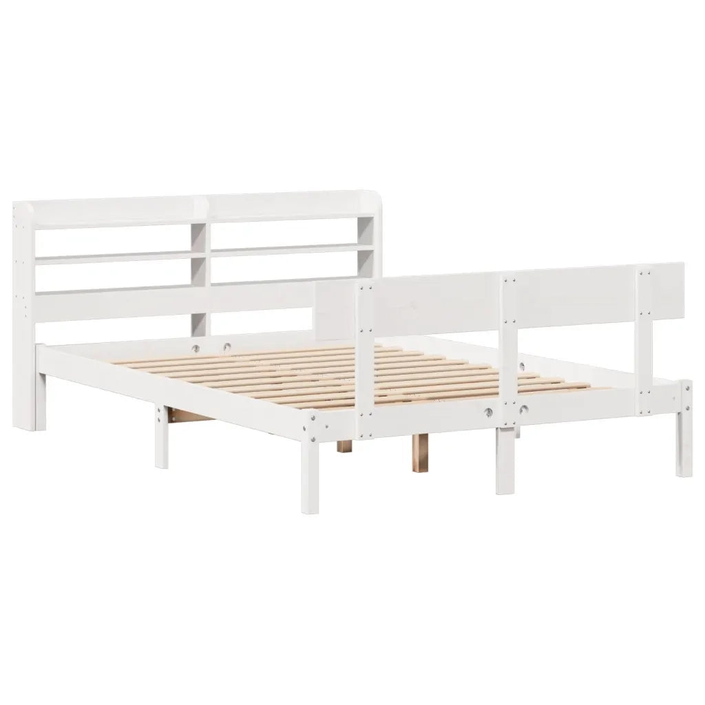 Letto matrimoniale | Letto per adulti | Letto senza Materasso Bianco 120x190 cm Legno Massello di Pino