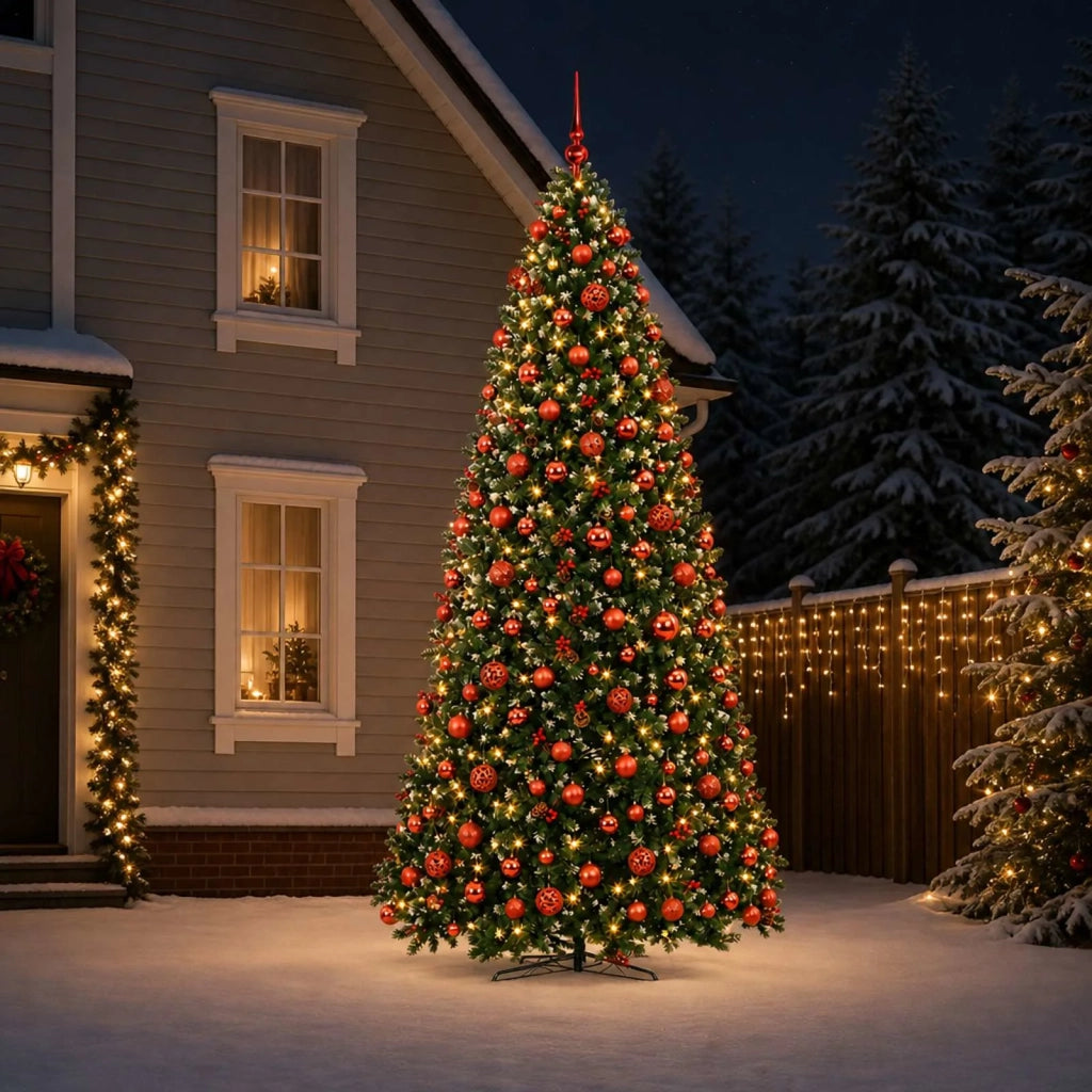 Albero di Natale Artificiale a Cerniera con Palline 500 cm 3461440