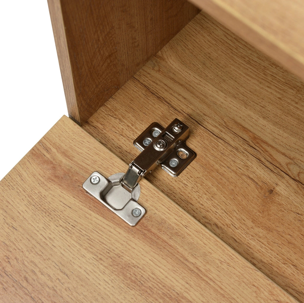 Mobile TV 190x38x48 cm con 2 ante e 2 cassetti; MDF; nero e legno naturale