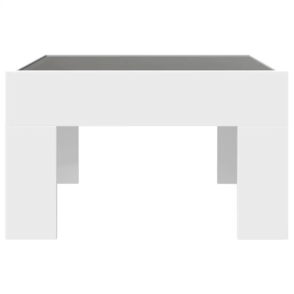 Tavolino da Salotto con LED Infinity Bianco 50x50x30 cm 847602