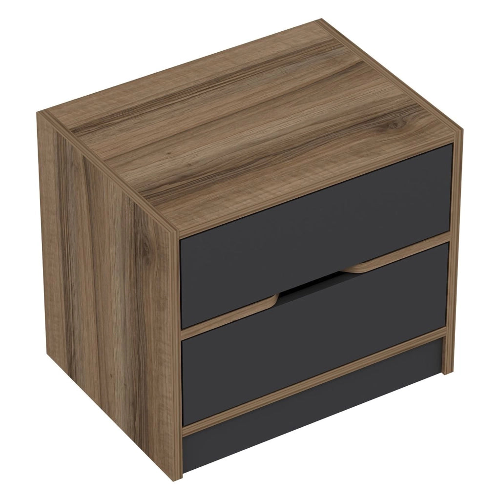 Legnago, Comodino 4 Cassetti, 54x40x47h cm Nero Antracite