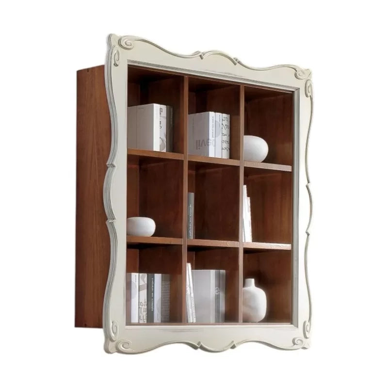 Libreria pensile 9 vani a giorno legno shabby bicolore 151x36x151 (6001) - Mobili 2G
