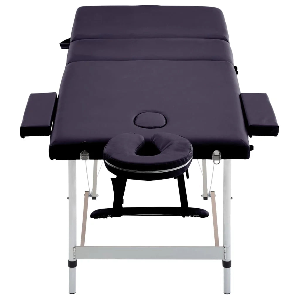 Lettino da massaggio pieghevole a 3 sezioni acciaio inox viola 02_0001828