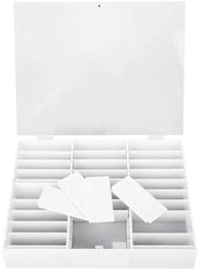 Contenitore decorativo sostenibile - Scatola di archiviazione con scomparti - Contenitore per manicure - Pietre/Perle - Leggero - Facile da pulire