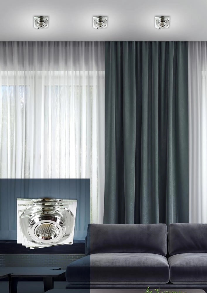 Faretto incasso quadrato vetro LED 3W IP20 SS-32 Candellux
