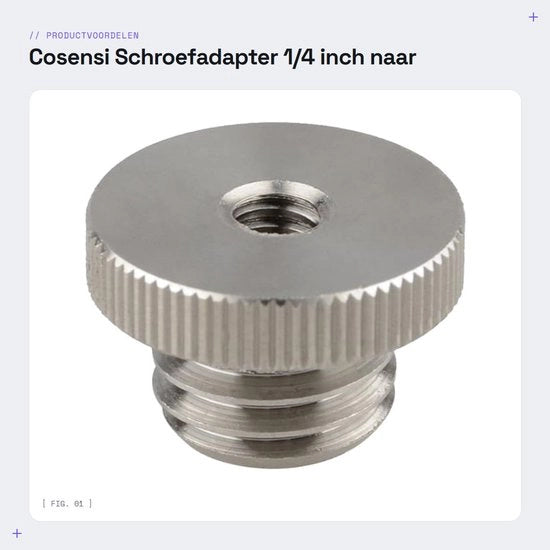 Adattatore a vite 1/4 pollice a 5/8 pollice - Adattatore per livello laser - Compatto e facile da usare - Adatto per macchine fotografiche e laser - Facile da installare