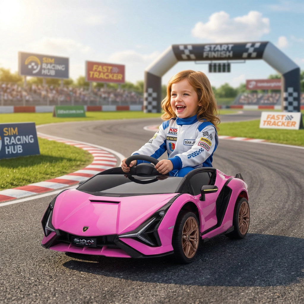 Macchina Elettrica per Bambini Lamborghini 12V ¨C zephmum ¨C Rosa con Telecomando