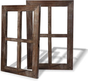Racchette di finestra in stile rustico di legno di capanna per decorazione interna o esterna, non adatti per foto (2, 11 x 15,8 cm)