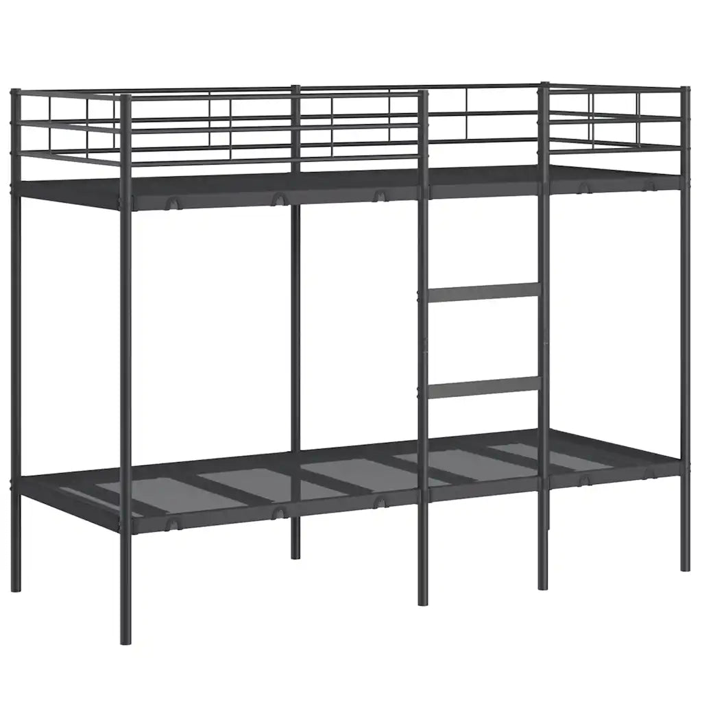vidaXL Letto a Castello senza Materasso Nero 80x200 cm in Acciaio