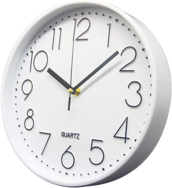Orologio da Parete Moderno - Decorazione Silenziosa per Casa e Ufficio - 30 cm in Bianco