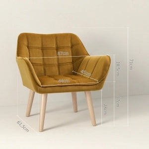 POLTRONA Scandinava 67x61,5x71 cm in Poliestere Giallo