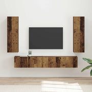 Set mobile TV 3 pz-Credenza per TV Legno vecchio Legno multistrato 460271