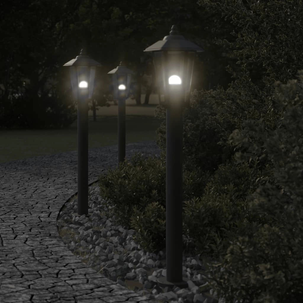 Lampade da terra per esterni 3 pezzi 80 cm acciaio inox nero 02_0042553