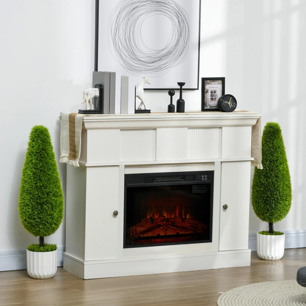 2 Piante Finte Cipresso con Vaso e Muschio Artificiale ¨C Zephmum ¨C Bianco e Verde
