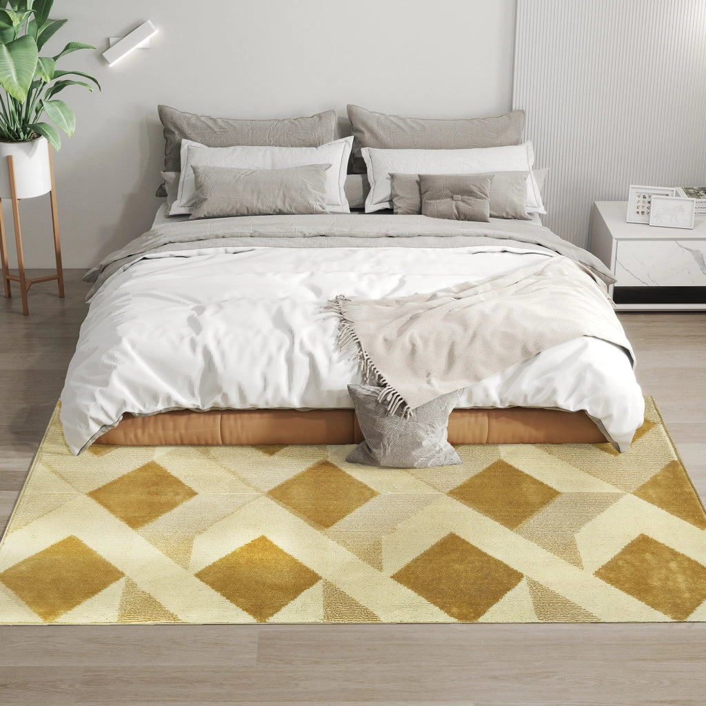 Tappeto Moderno Pelo Corto Lavabile ¨C zephmum ¨C 170x120 cm Crema