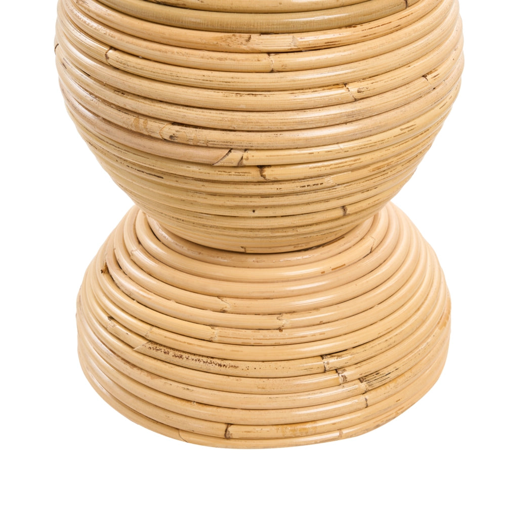 Vaso decorativo in rattan naturale intrecciato, 70 cm, arredamento per la casa in stile boho-rustico, per interni ed esterni