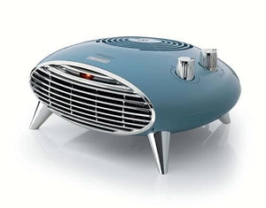 Ariete 8211 Termoventilatore da tavolo, Stufetta elettrica, 2000W, Termostato, Silenzioso, Griglia e piedi cromati, Celeste