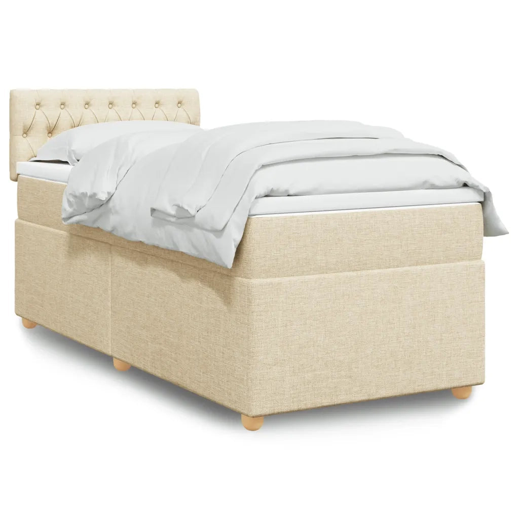Giroletto a Molle con Materasso Crema 90x190 cm in Tessuto 3288847