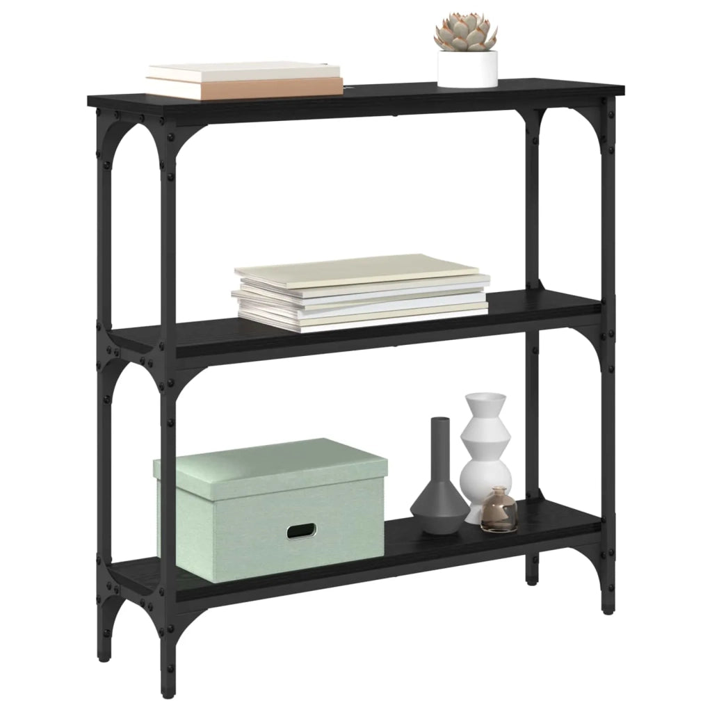 Tavolo consolle Rovere Nero 75 x 22,5 x 75 cm Legno multistrato
