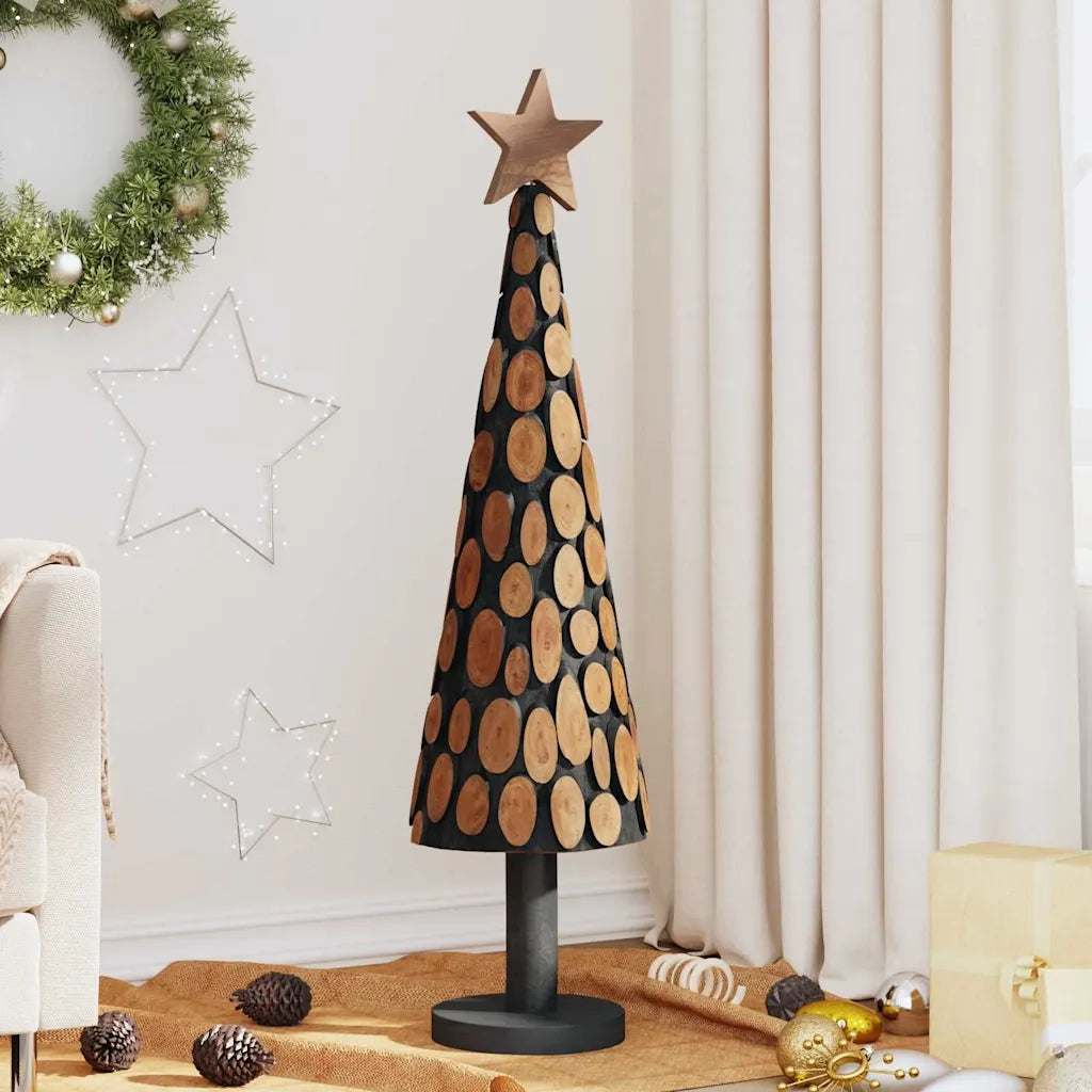 Albero di Natale | Decorazioni natalizie Marrone 120 cm Legno massello di teak