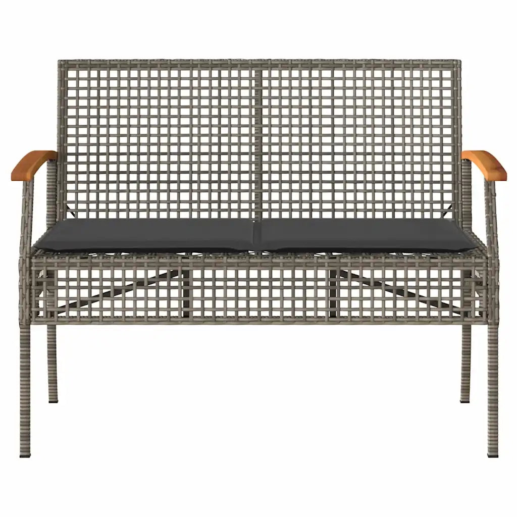 Set Divani da Giardino 4 pz con Cuscini in Polyrattan Grigio 366267