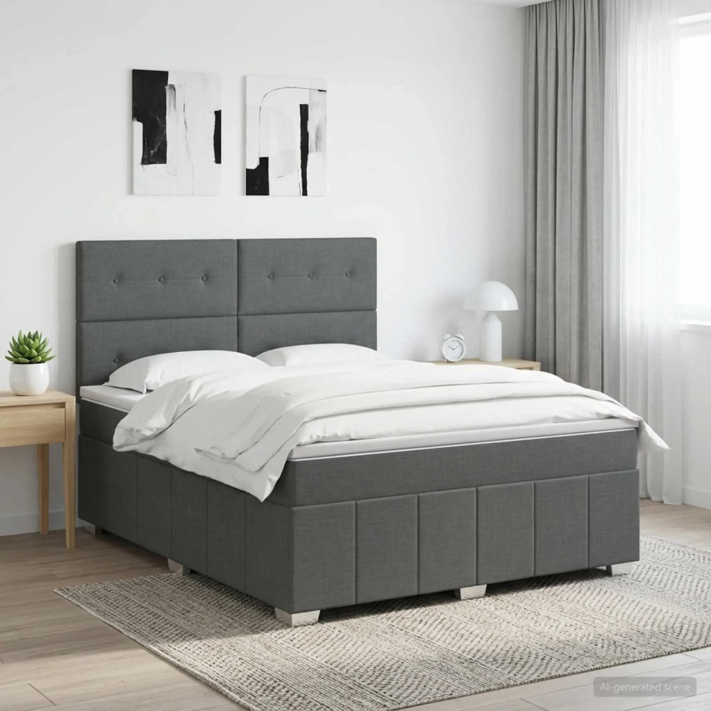 Letto box spring con materasso Grigio Scuro 180 x 200 cm 3454198