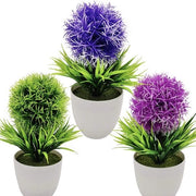 Collezioni di piante artificiali vive - Buxus topiaria 3 pezzi - Piante artificiali per interni - Piante artificiali con vasi - Decorazione per ufficio/balcone - Materiali di alta qualità
