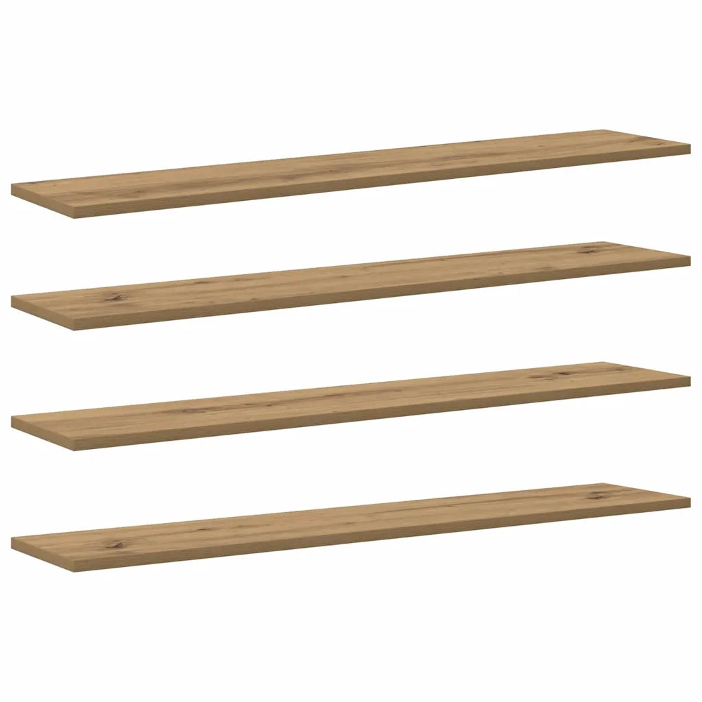 vidaXL Scaffale 4 pcs Marrone 100 x 20 x 1.5 cm Legno multistrato