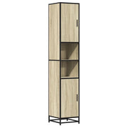 Mobile da Bagno | Armadio da bagno Sonoma 35x37,5x188,5 cm in Truciolato e Metallo