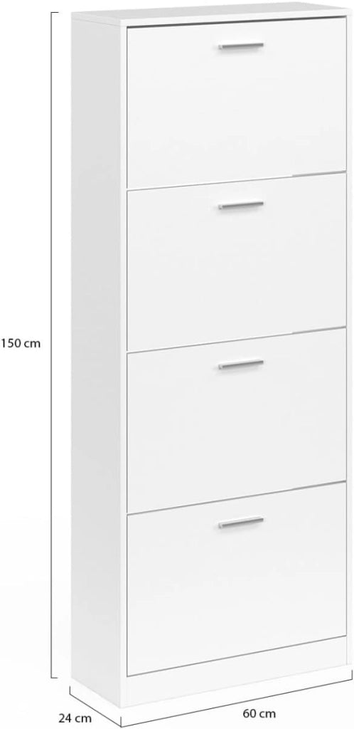 Scarpiera con 4 ante bianco