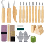 Kit di sega per legno 30 in 1 - Blocchi di sega - Lame a becco di lupo/aspicoltura - Seghe a lama fissa - Guanti di sega resistenti - Coltellini di alta qualità - Kit di sega per legno