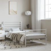 Giroletto con Testiera e Pediera Metallo Bianco 100x190 cmcod mxl 104546