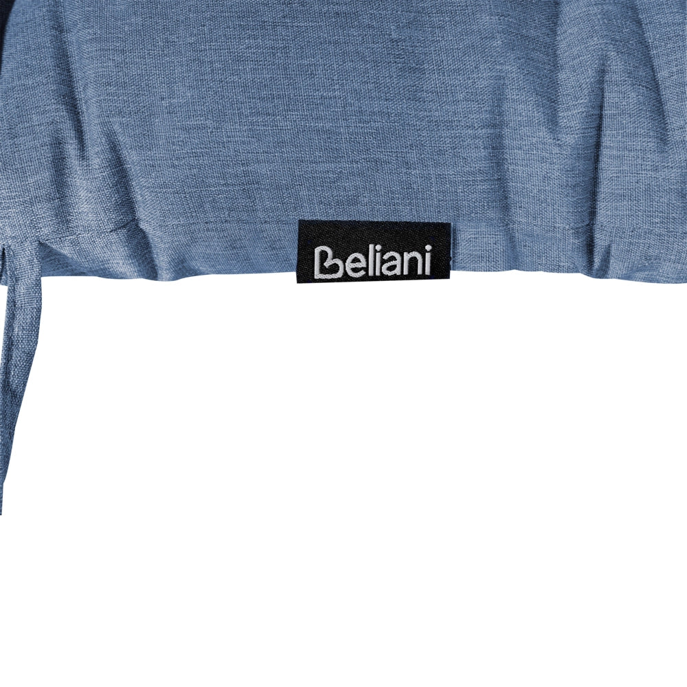 Cuscino per lettino da sole in poliestere blu, resistente ai raggi UV e idrorepellente, con lacci e poggiatesta, imbottitura spessa