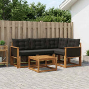 Set di divani da esterno 5 pz Naturale e Nero 3381928