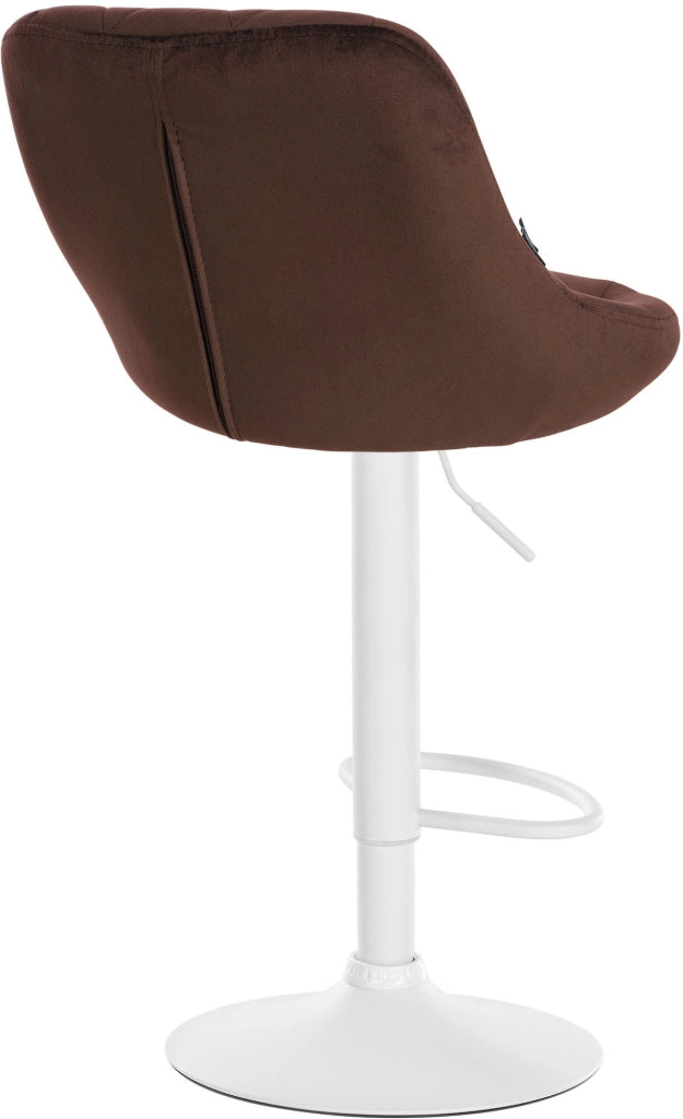 Sgabello da bar Lazio Velvet marrone,bianco