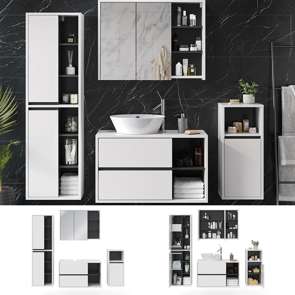 Vicco Set mobili bagno Bianco 4 parti