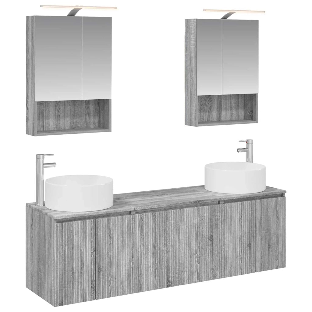 Set di Armadi da Bagno 5 pcs Sonoma grigio Legno ingegnerizzato 3406564